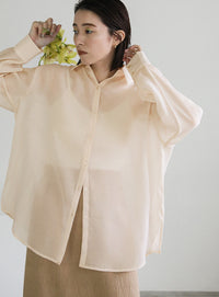 オープンスリーブシアーシャツ