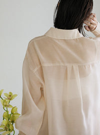 オープンスリーブシアーシャツ