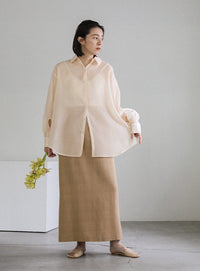 オープンスリーブシアーシャツ