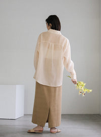 オープンスリーブシアーシャツ