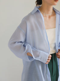 オープンスリーブシアーシャツ