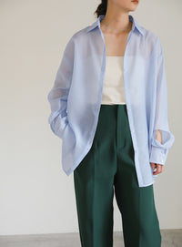 オープンスリーブシアーシャツ