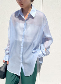 オープンスリーブシアーシャツ