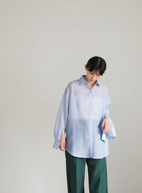 オープンスリーブシアーシャツ