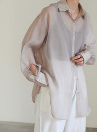 オープンスリーブシアーシャツ