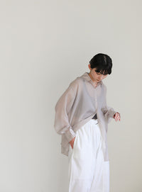 オープンスリーブシアーシャツ