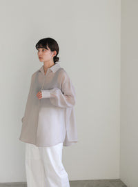 オープンスリーブシアーシャツ