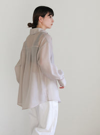 オープンスリーブシアーシャツ