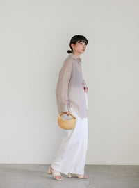 オープンスリーブシアーシャツ