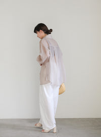 オープンスリーブシアーシャツ