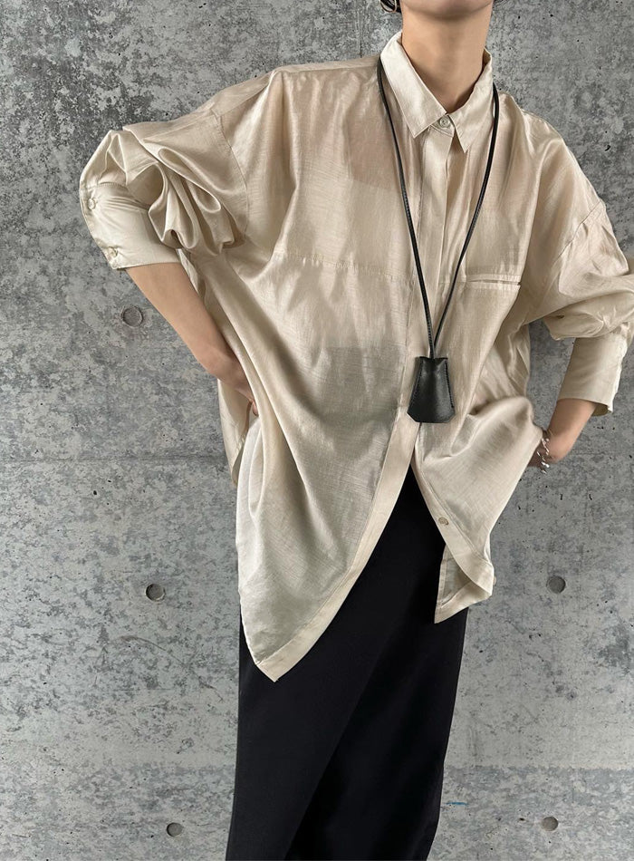 サイズ展開あり】シアーオーバーサイズシャツ【by SON