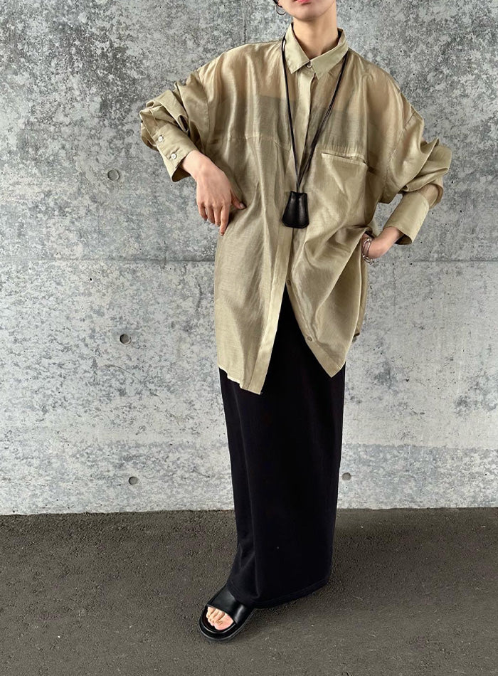 select MOCA by son セットアップ サイズ展開あり】シアーオーバーサイズシャツ【by SON