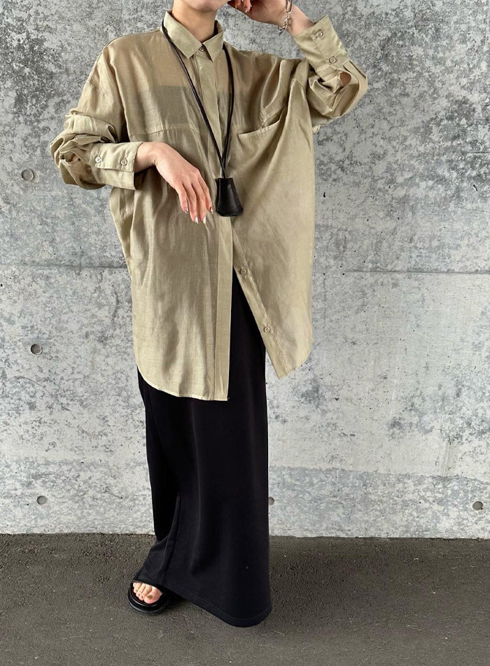 サイズ展開あり】シアーオーバーサイズシャツ【by SON