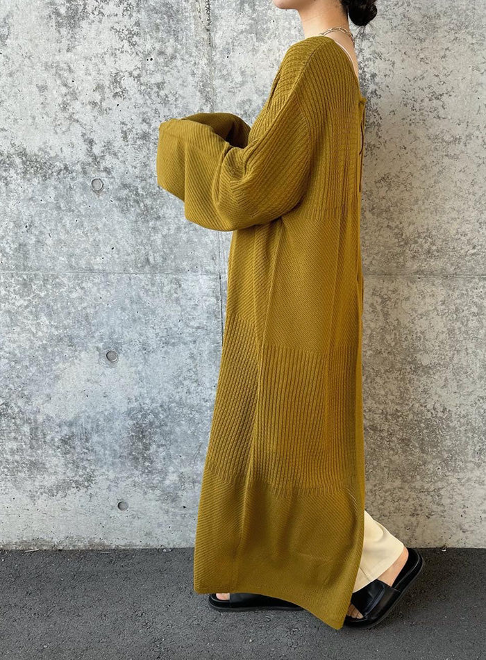 パッチワーク透かし編みバックリボンワンピース【by SON】【SALE】