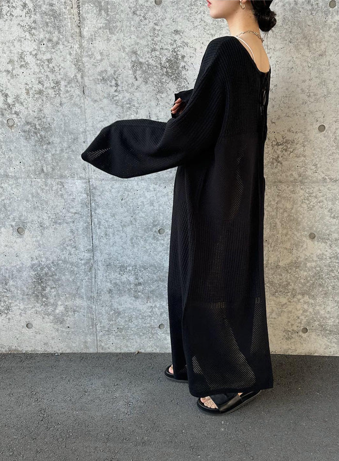 パッチワーク透かし編みバックリボンワンピース【by SON】【SALE】