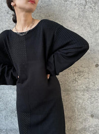パッチワーク透かし編みバックリボンワンピース【by SON】【SALE】