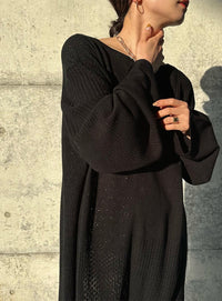 パッチワーク透かし編みバックリボンワンピース【by SON】【SALE】