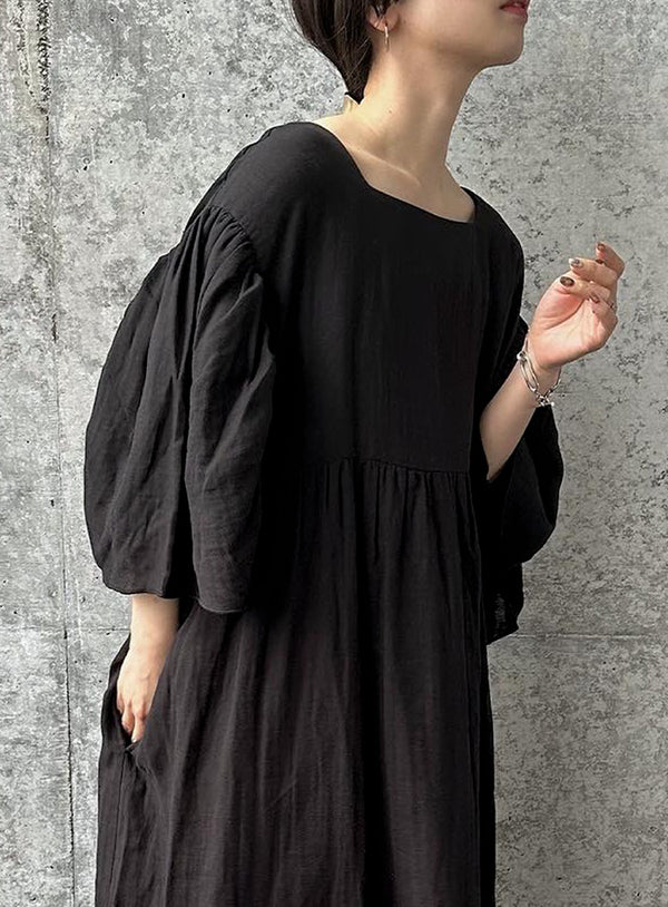 ボリュームスリーブスクエアネックワンピース【by SON】【SALE】