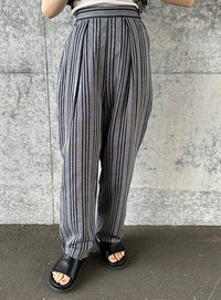 ストライプセンタータックパンツ【by SON】【SALE】
