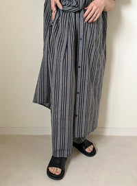 ストライプセンタータックパンツ【by SON】【SALE】