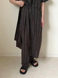 ストライプセンタータックパンツ【by SON】【SALE】