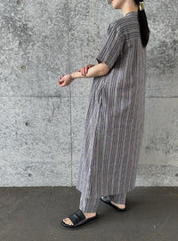ストライプセンタータックパンツ【by SON】【SALE】