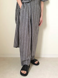 ストライプセンタータックパンツ【by SON】【SALE】
