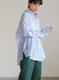 オープンスリーブシアーシャツ