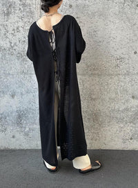 パッチワーク透かし編みバックリボンワンピース【by SON】【SALE】