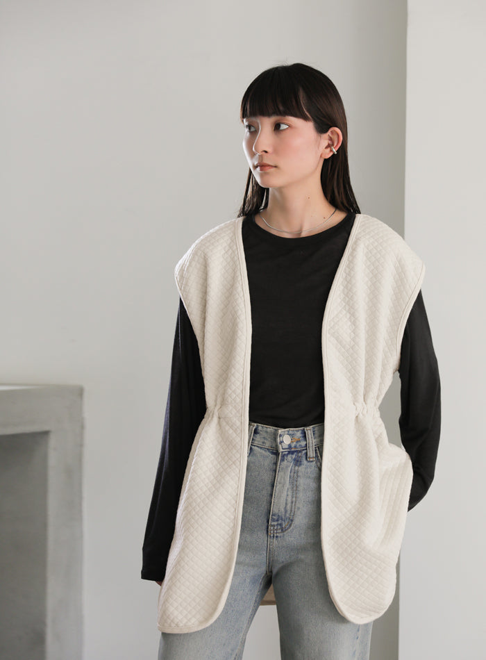 カットキルティングドロストベスト【SALE】